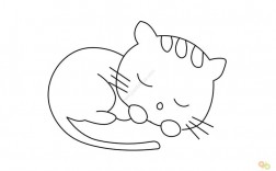 小猫睡觉怎么画简笔（小猫咪睡觉的简笔画）