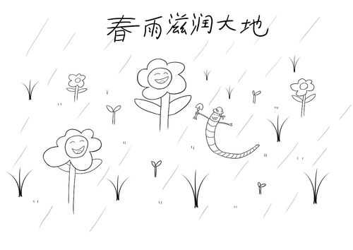 二年级春雨的图怎么画（春雨图画简笔画）-图3